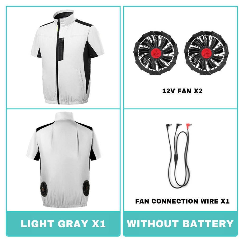 Men's And Women's Heatstroke Prevention Short Sleeved Fan Clothing Labor Welding Short Sleeved Jacket