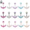 14g Crescent Jewel Cluster 316L Surgical Steel Belly Button Ring Piercing Jewelry Gift