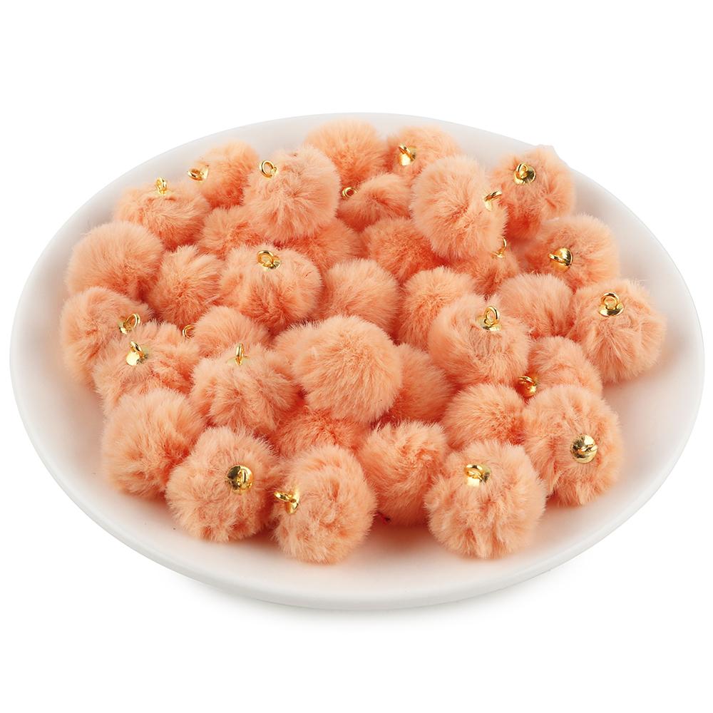 20pcs Plush Fur Cover Ball Beads Charms Cute Bead Pendant for DIY Jewelry Making Accessories Handmade Earring Bracelet