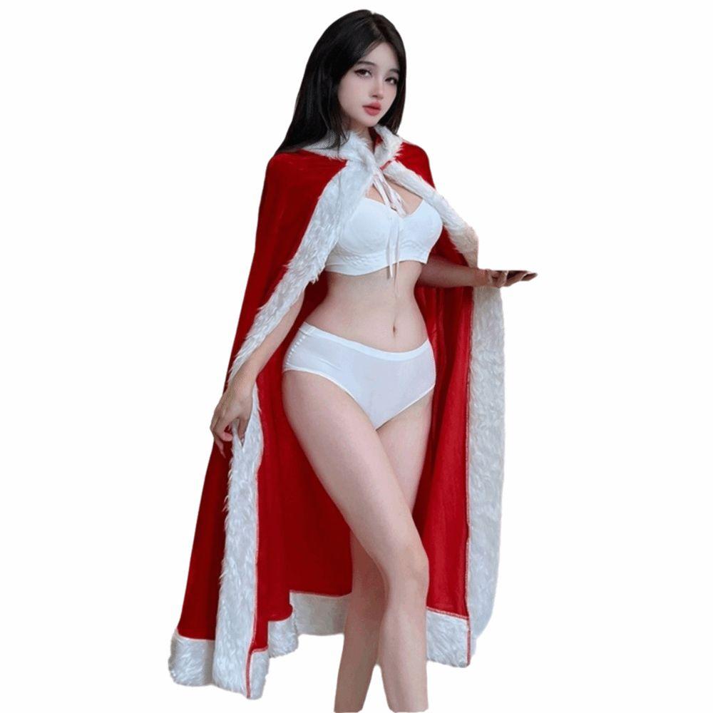 Santa Hat Christmas Dress Santa Claus Christmas Perform Costume Sexy Bunny Girl Costume  Xmas Suit