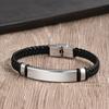Stainless Steel Geometric Couple Bracelet With Engraved Tube Design Polished Finish 19/21/23cm Adjustable Men Women