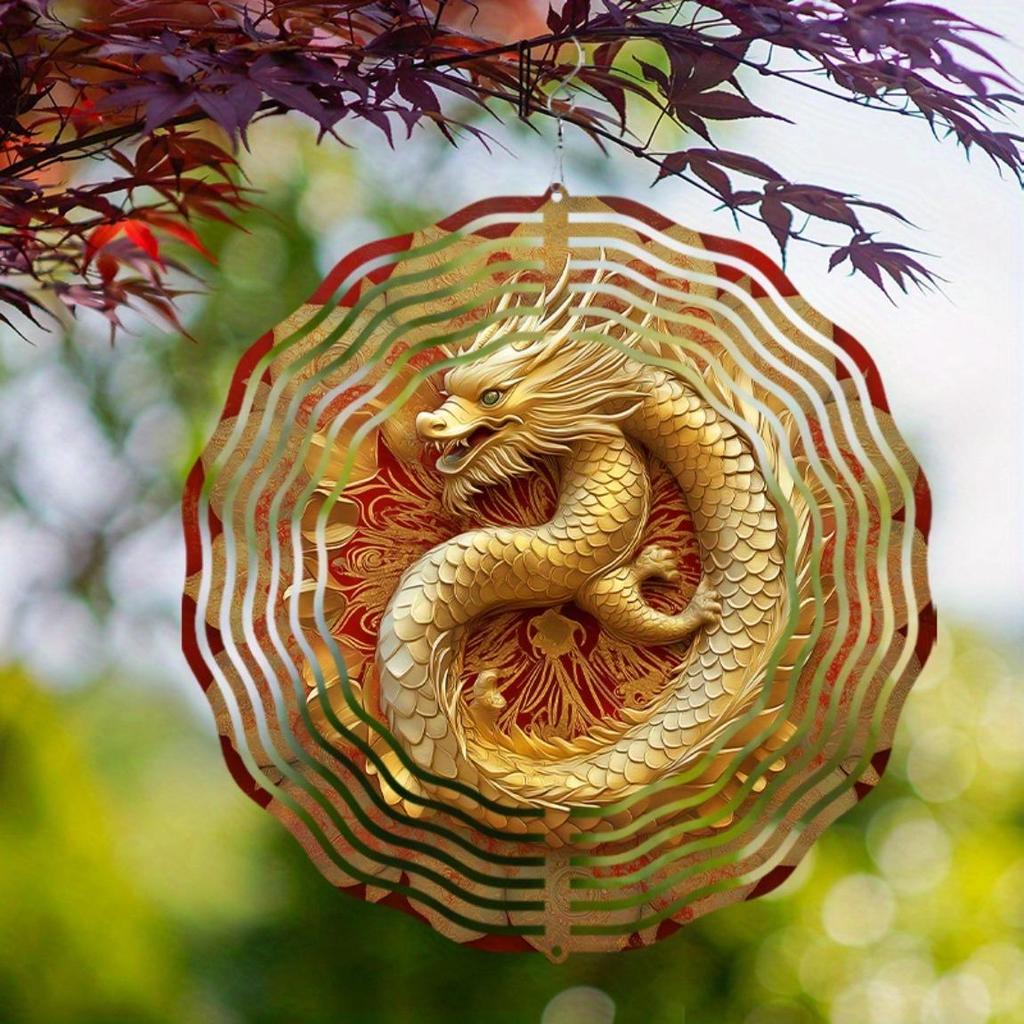 10 Inch Dragon Wind Spinner with 360 Degree Hook for Garden Balcony Outdoor Decor Spring Summer Hanging Ornament Gift for Friends Family