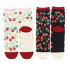 Kyosuke Crew Smooth Sizes Set of 2 Pairs Socks, Socks, Camellia/Strawberry, Black, Pink, 23-25cm,