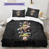 Naruto Pattern Bedding Pillowcase & Duvet Cover Set for Home Decoration Birthday Gift Set (1 * Duvet Cover + 2 * Pillowcase, Without Core)