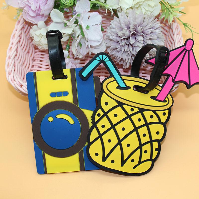 Travel Accessories Creative Baggage Boarding Luggage Tag Animal Cartoon Silica Gel Suitcase ID Address Label Holder Portable