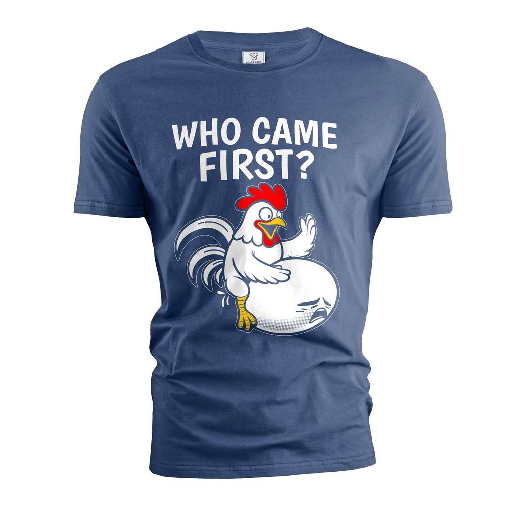 

Мужская смешная юмористическая футболка кто пришел первым футболка юмор шутка футболка для него ее M