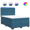 VidaXL Sommier à lattes de lit et matelas bleu 160x200 cm velours, lit, lit à plate-forme, lit à panneaux, meuble de chambre 3293270