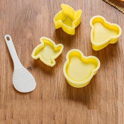 1 Set Onigiri Maker mit Mahlzeit Löffel Lebensmittelqualität PP Easy Release Antihaft DIY Dreieck Reisbällchen Sushi Herstellung Werkzeug Form Kit Bento Werkzeuge