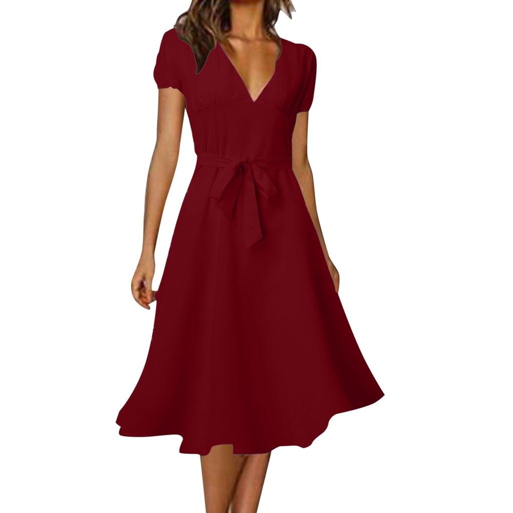 IHUASU Rochie sexy cu decolteu în V la modă pentru femei