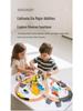 Wooden Train Toy Set with Tower Crane for Kids - Educational Assembly Playset