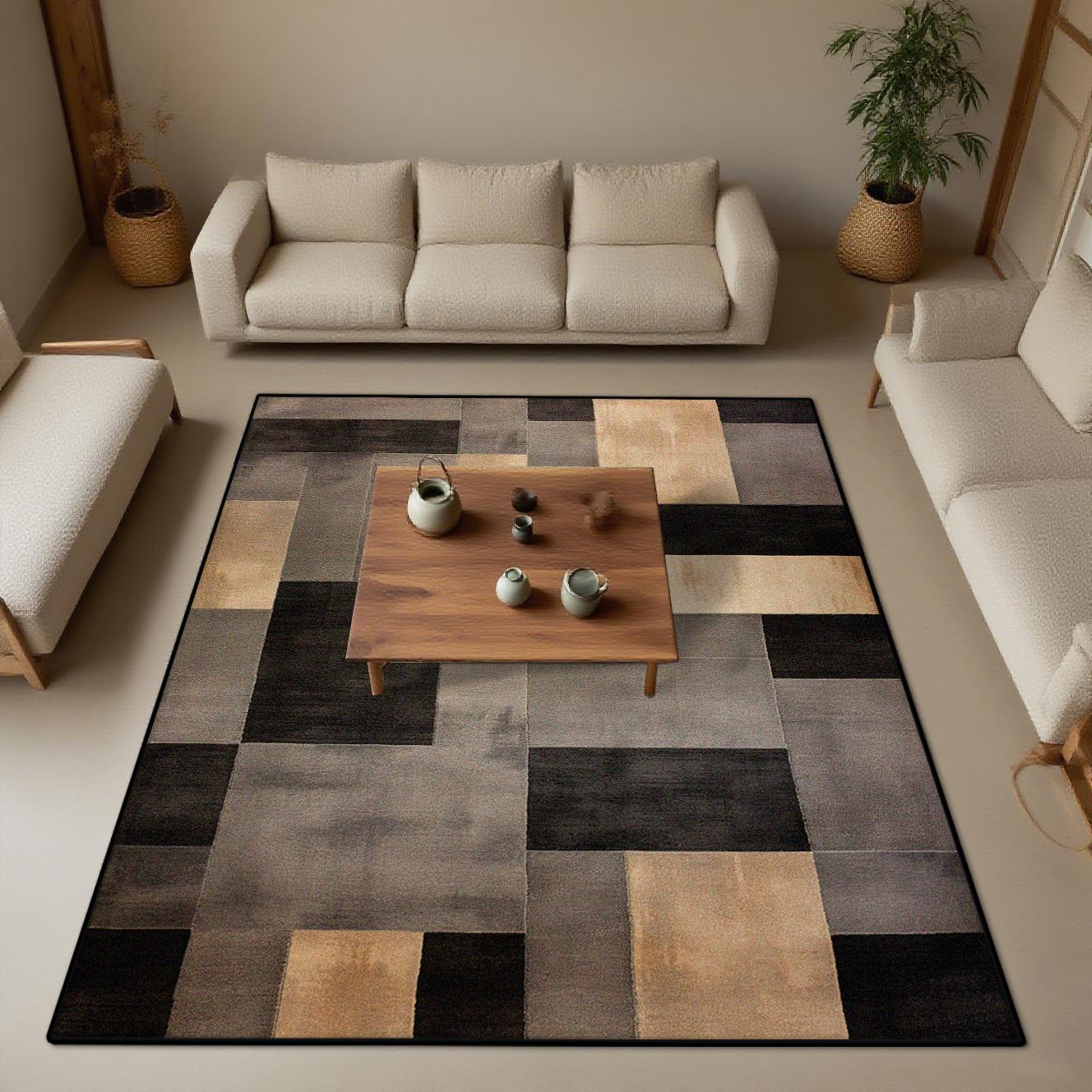 

Modern Rectangular Living Room Carpet Geometric Decoration Study Bedroom Decor Anti-skid Floor Mats Easy Clean Entrance Door Mat 160*200cm