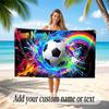 Fußball-Thema Strandtuch Personalisiert mit individuellem Namen & Text Weich Schnelltrocknend Strandtuch für Schwimmen Reisen