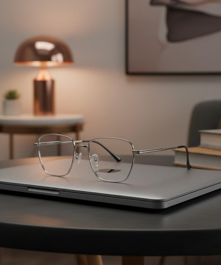 Lingkeonpeuleim Bv1015 Titanium Eyeglass Frame Silver