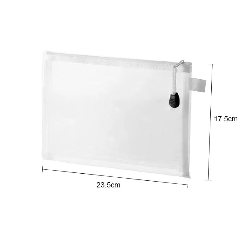 A4/A5/A6 Mesh Zipper Pouch Document Bag Waterproof Zip File Folder School Office