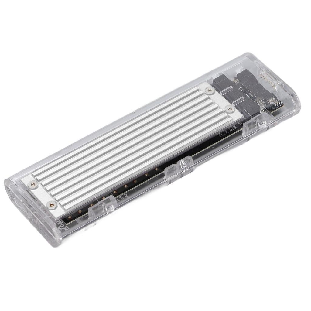 External Hard Drive Adapter 10Gbps Transparent NVME M.2 to Type C USB3.1 Gen2 Converter Case (Not Inclube Hard Disk)