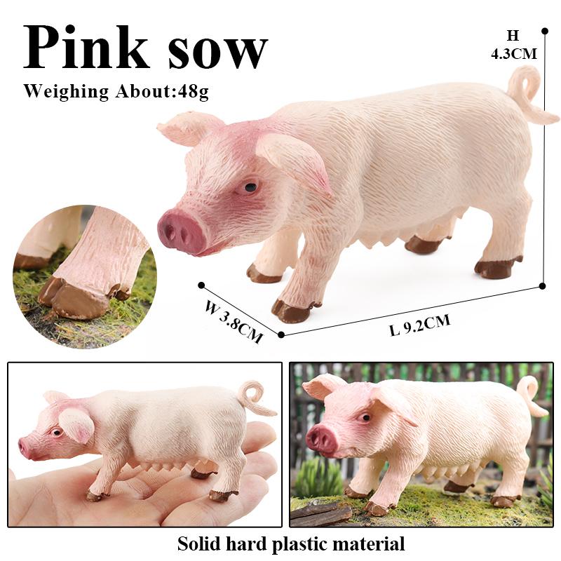 Oenux Farm Model Simulation Horse Cow Goat Donkey Pig Dog Action Figures Poultry Animals Figurine Education Lovely Kids Toy Gift