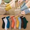 Women's Mid-Calf Socks: Japanese & Korean Style Solid Color Lace for Fall/Winter