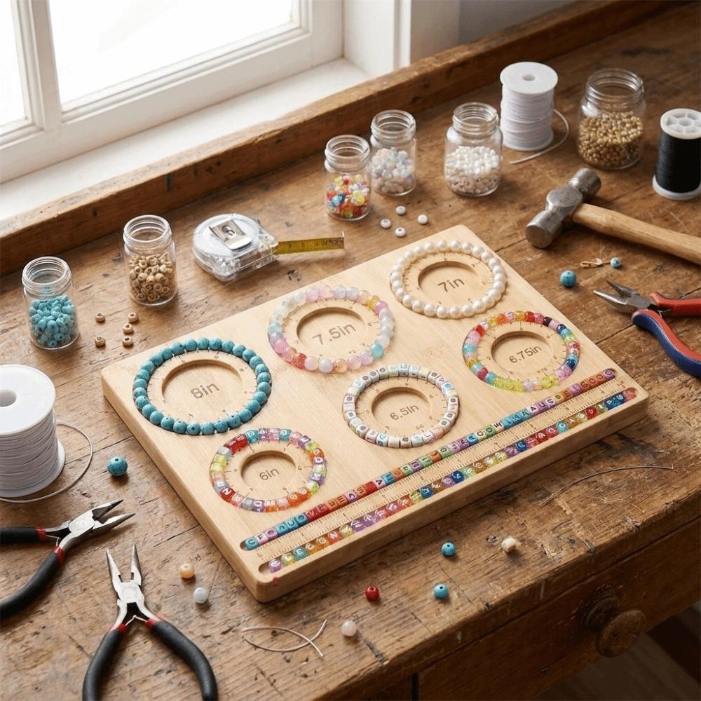 Pad per misurare bracciali 6 misure Segni in misure imperiali Tappetino per la creazione di gioielli Tavola per perline Artigianato fai da te