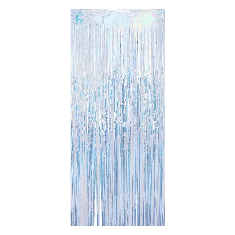 

Colorful Laser Blue Party Backdrop Curtains Iridescent Foil Glitter Colored Golden Foil Curtain Rainbow Sparkle Foil Tinsel 1X1M синій