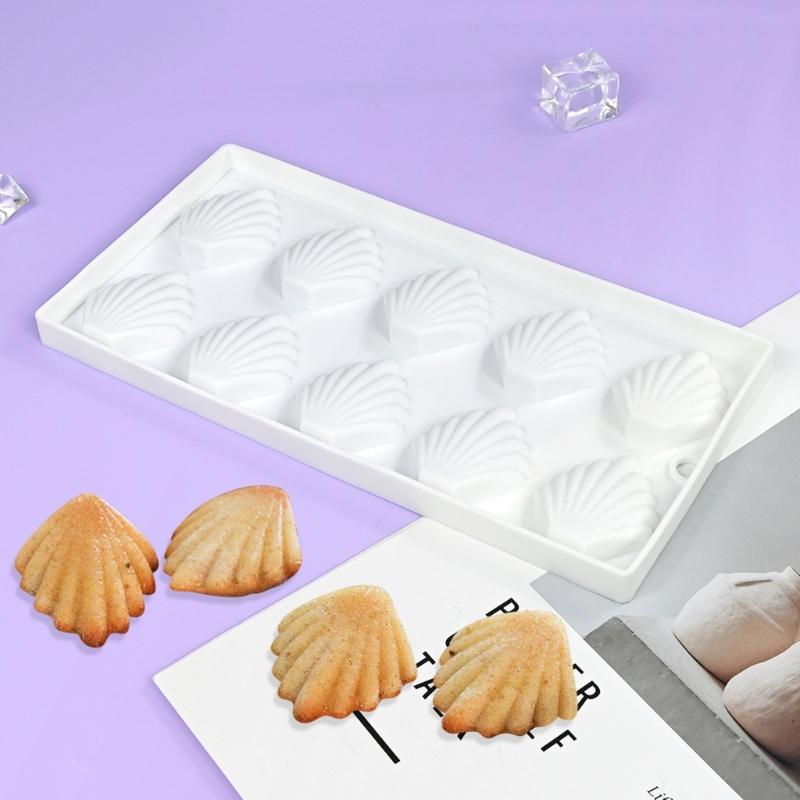 10 Mulden Silikon Dessertformen Flexibles Muscheldesign Madeleines Dessert Keksbackform Für Müheloses Entformen