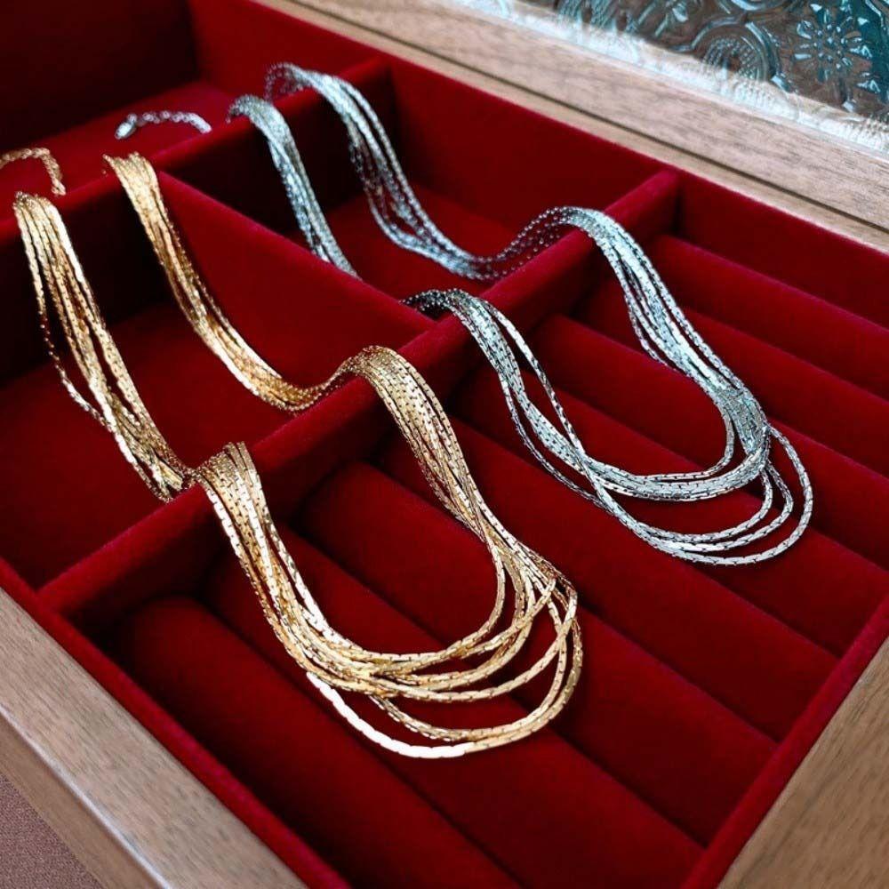 Copper Link Long Tassel Choker Exquisite Luxury Jewelry Multi-Layer Tassel Necklace Wedding Bridal