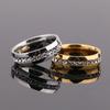 Luxury Gold Color Mounting Feminino Stainless Steel Ring Bijoux 0.5 Ct Single Row Zirconia Engagement  Silver Color Rings