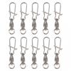 Stainless Steel Fishing Swivel Snap Connectors 3 Sizes 10 Pieces for Angling