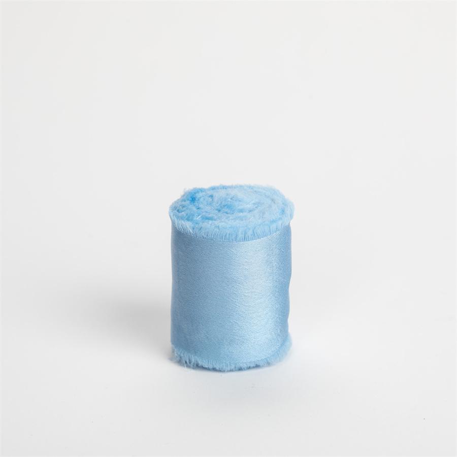 1 Roll 5 yards Frayed Edged Satin Handmade Smooth Soft Ribbon For Wedding Invitation Bouquets Birthday Party DIY Decoration Gift