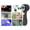 60X Handheld Magnifying Glass Adjustable Bright LED Light Rechargeable Magnifier