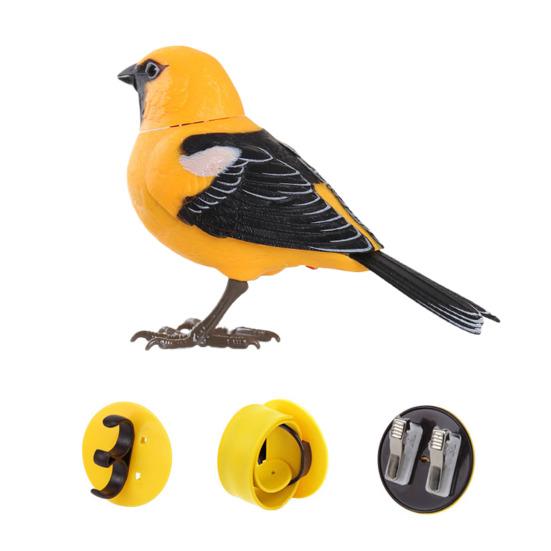 Elektronisches Simulations-Vogelspielzeug mit 3 Standfüßen, Geräusch- und Bewegungsaktivierung