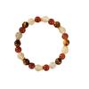 Festive Gifts Red Agate And Citrine Beaded Bracelet With Gold Accents Warm Fashion Jewelry Daily Wear Simple Versatile Accessory
