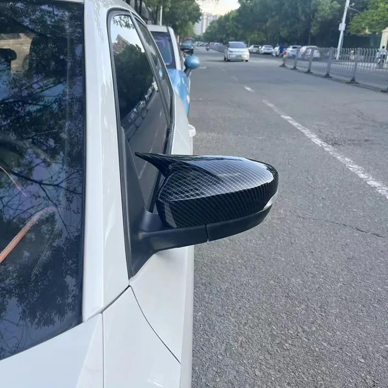 For Skoda Fabia 2015- Rapid 2016- Car Sticker Rearview Side Mirror Cover Wing Cap Exterior Door Rear View Case Trim ABS