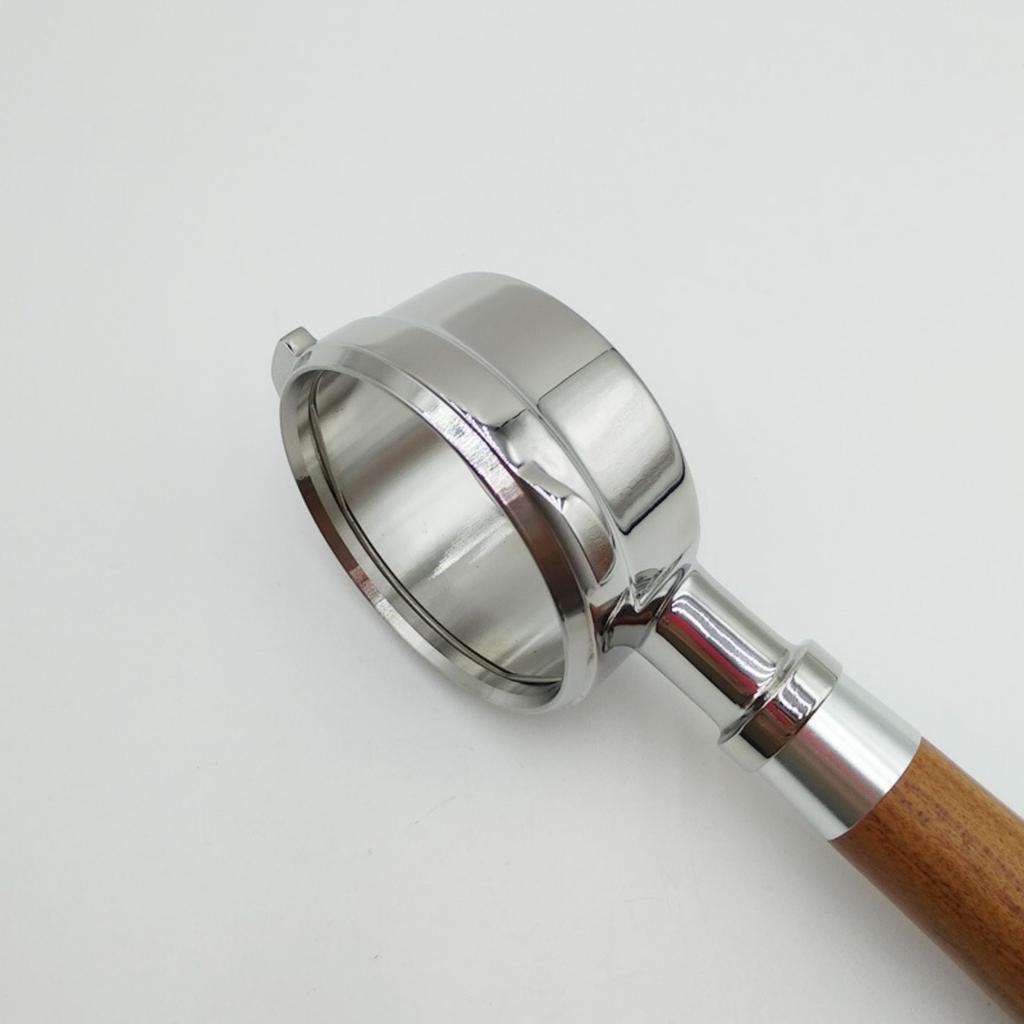 Three Ear 58mm Bottomless Portafilter Solid Wood Handle for Espresso Machines Accessories Commercial Coffee Equipment