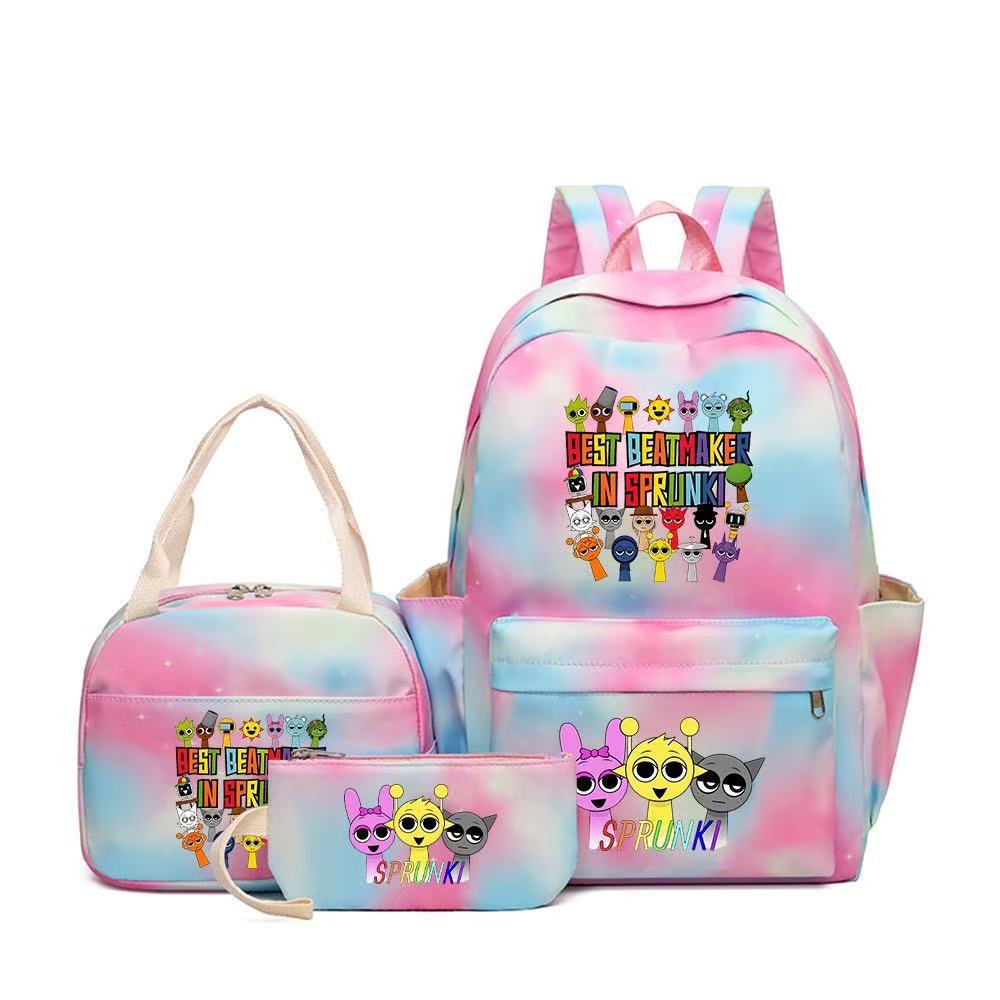 Rhythm zygote student schoolbag children's backpack backpack three-piece set