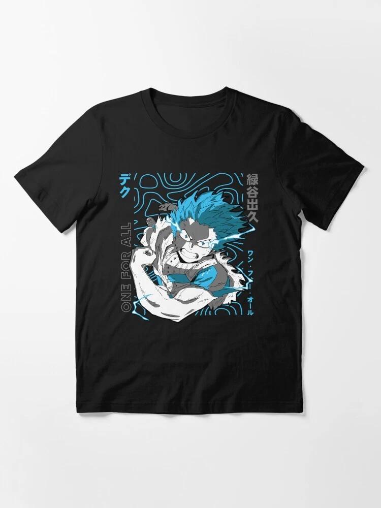 Anime My Hero Academia Deku The Quirkless Hero Black Tshirt Size S4XL S