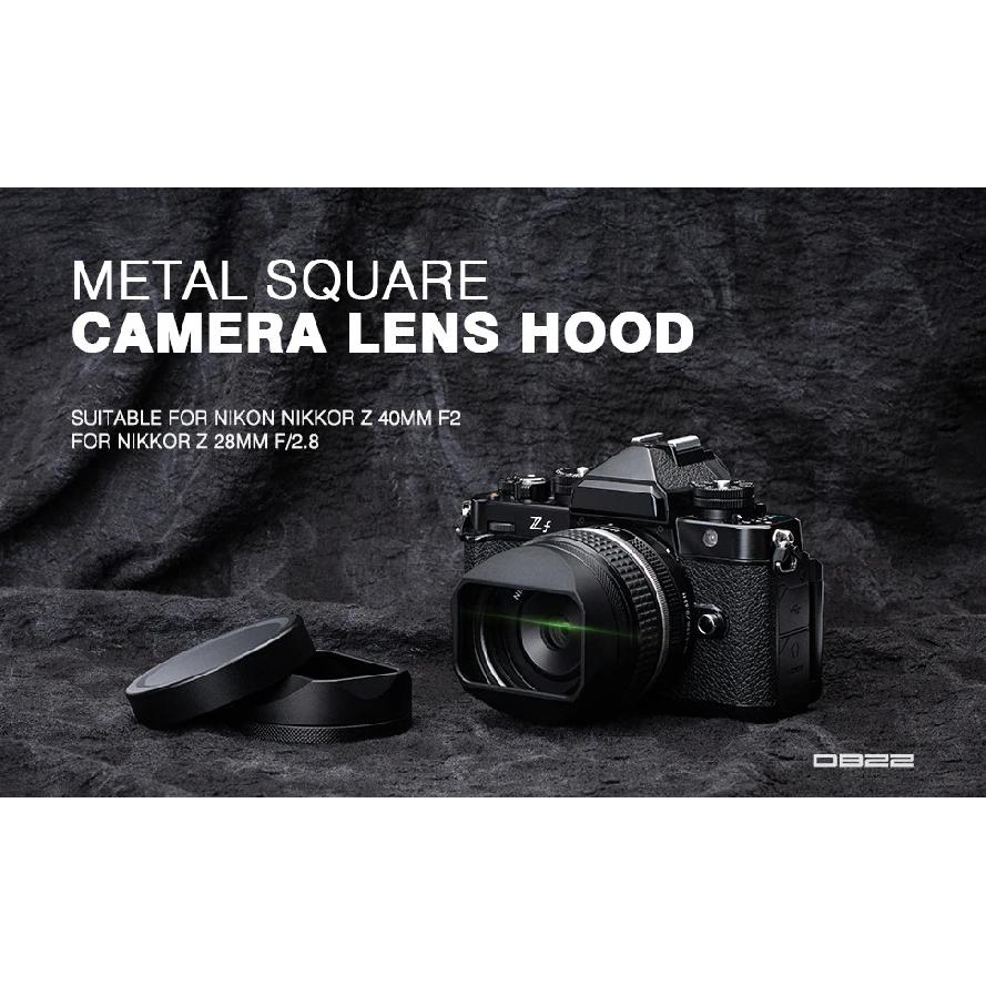 Square Metal Camera Lens Hood for Nikon Nikkor Z 28mm F2.8 Z 40 F2SE/Z 40mm F2 Lens Hood Lens Cap LH-N52 Replaces