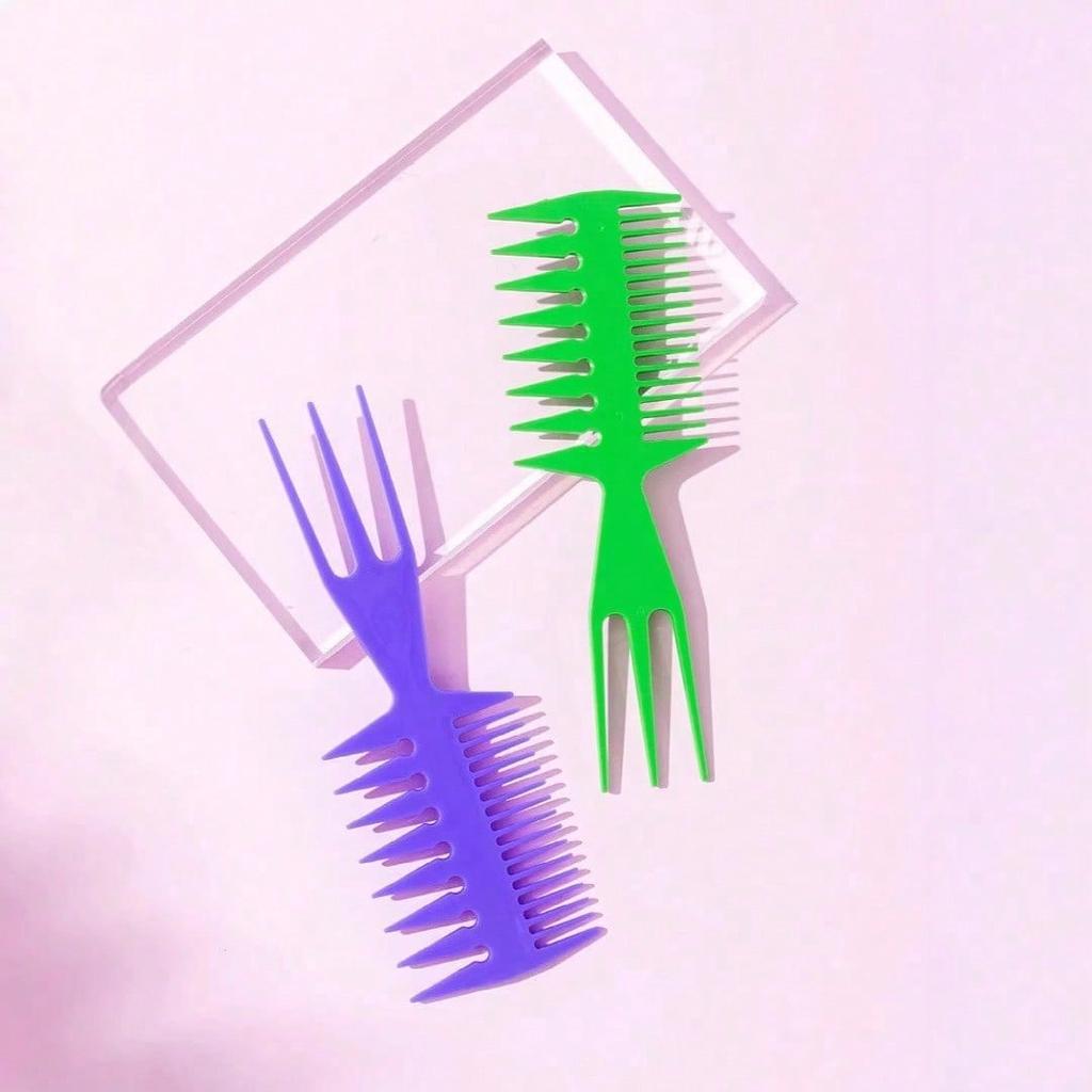1pcs Men'S Retro Back Texture Comb, Pp Plastic Large Tooth Wide Tooth Oil Head Styling Special Hair Comb