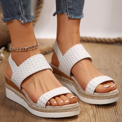Lucyever Sommer Slipper Keilsandalen für Damen Bequeme Rutschfeste Lässige Sandalen Frau Dicke Sohle Römersandalen Übergröße 43