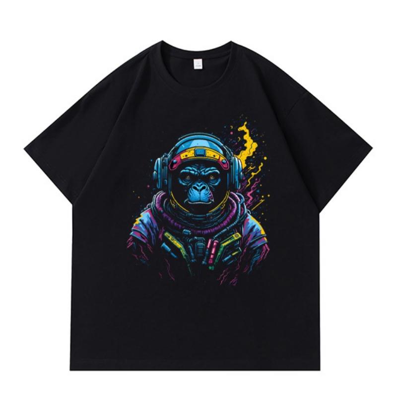 

Чоловіча та жіноча футболка з принтом DTG з принтом перського кота Літня повсякденна універсальна модна брендова вільна чоловіча та жіноча верхня парна сукня Oversize 4XL чорний