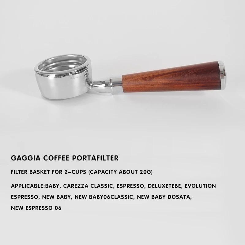 Coffee Portafilter 58mm Bottomless Filter Holder For Gaggia Classic Solid Wood Handle Barista Tools Espresso Machine Accessories