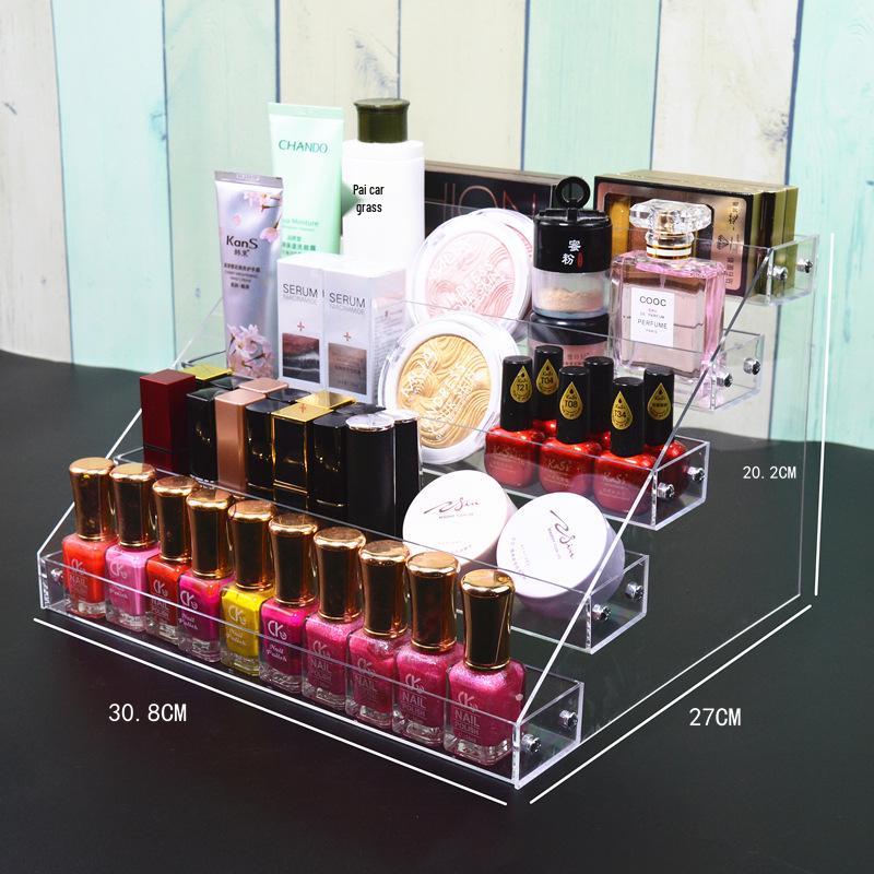 Acrylic Multilayer Nail Polish Display Stand - Transparent Cosmetic Organizer