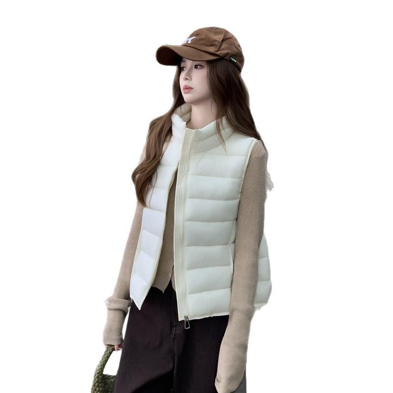 Autumn and winter new women's short down cotton vest stand-up collar loose versatile warm fashion cotton vest