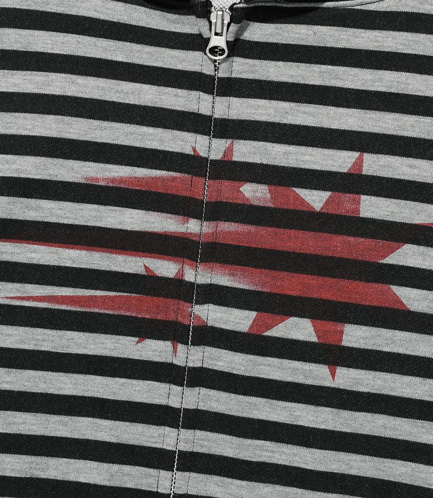 Niceghostclub Stripe Rush 3Star Hoodie Zip Up_Black(Ng2Gsum491A)