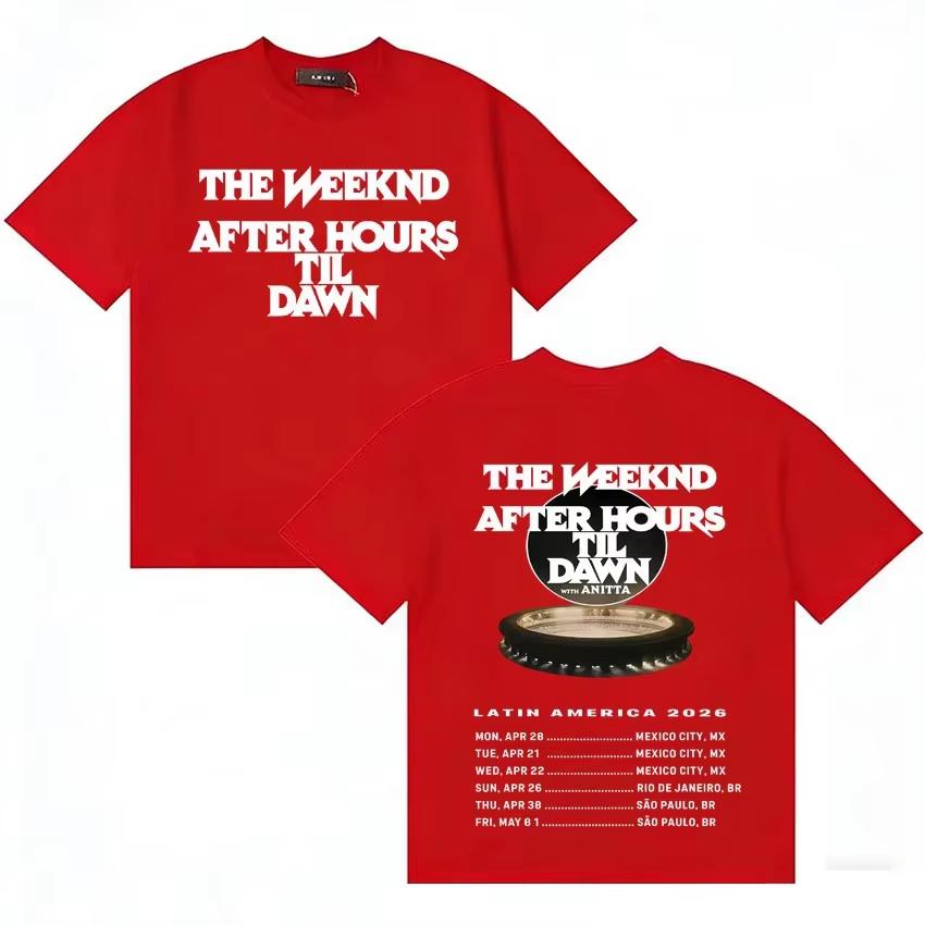 2026 Bestselling Comfortable Summer Hip Hop Short Sleeve TShirt Printed With The Weeknd After Hours Pattern Tshirt