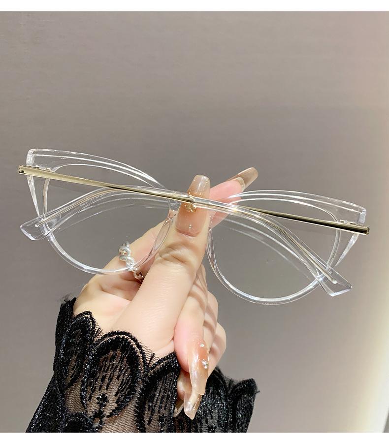 Premium Photochromic Cat Eye Blue Light Blocking Myopia Glasses with Frames and Lenses