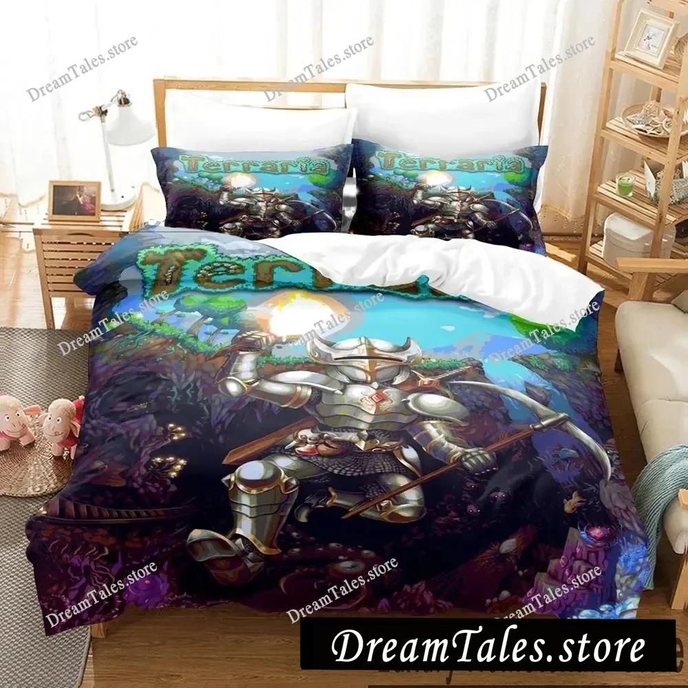 Terraria Bedding Set Single Twin Full Queen King Size Bed Set Adult Kid Bedroom Duvet Cover Sets 3D Print Game Bed Sheet Set