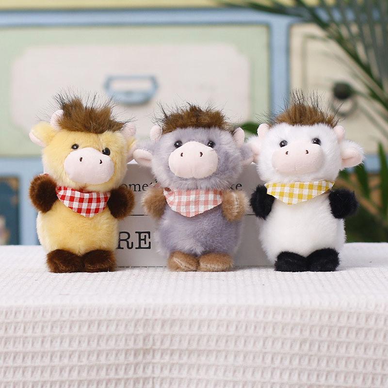 Baby Cow Plush Doll Keyring Soft Cotton Toy For Backpack Decor And Gifts