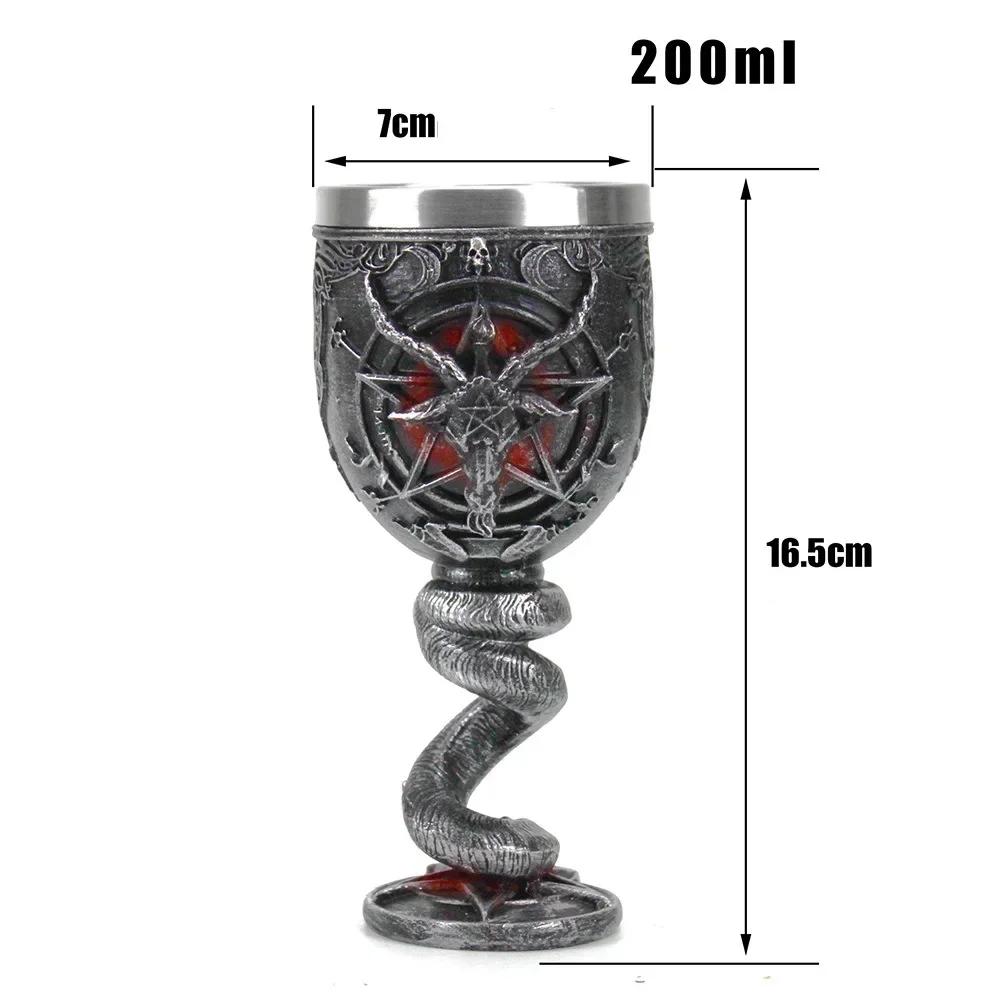 600 ml 200 ml Baphomet Pentagram Horn Goblet Sklenice na víno Gotický Pagan Mystical Kávové hrnky na pivo Tankard Mystic Wicca Fan Dárek