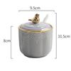 Kitchen Ceramic Storage Jar with Lid Geometric Storage Jar Sealed Snack Storage Jar Decoration Grain Separator Kitchen Supplies
