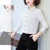 Bolan Verl White Long Sleeve Blouse with Casual Solid Perfect for Office Size M Women's Ruffles, Top, Color, Thick, Elegant, Commuting, Business,